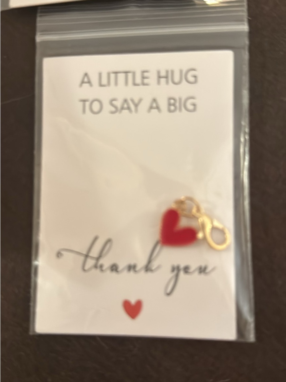 29 Gold Tone Heart Charm Keyring - Red Heart Charm